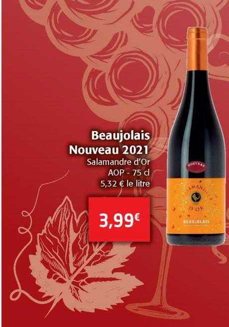 beaujolais nouveau 2021 salamandre d'or