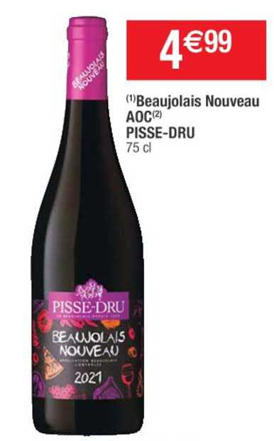 beaujolais nouveau aoc pisse-dru