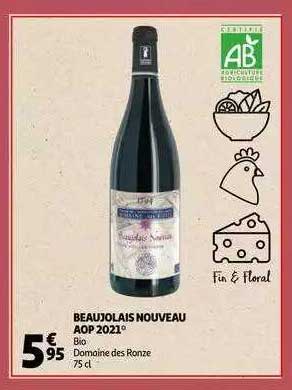 beaujolais nouveau aop 2021 bio domaine des ranze