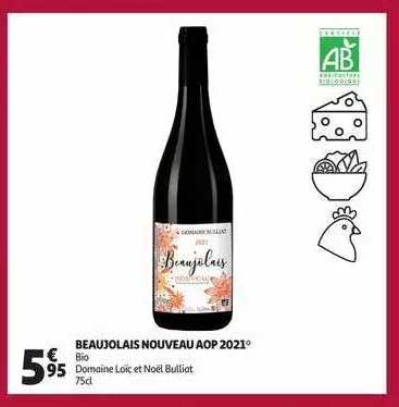 beaujolais nouveau aop 2021 bio domaine loïc et noël bulliat