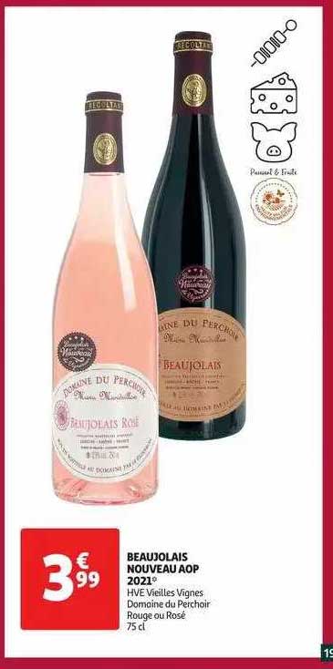 beaujolais nouveau  aop 2021 hve vieilles vignes domaine du pochoir