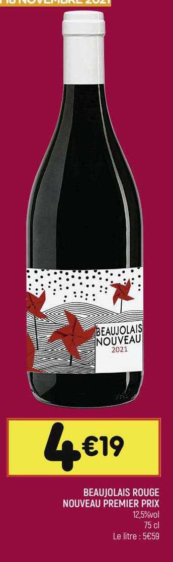 beaujolais rouge nouveau premier prix