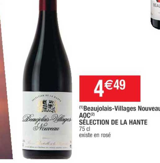 Beaujolais-villages Nouveau Aoc Sélection De La Hante