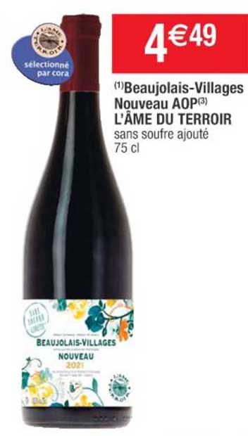 beaujolais-villages nouveau aop l'âme du terroir