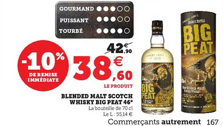 blended malt scotch whisky big peat 46°