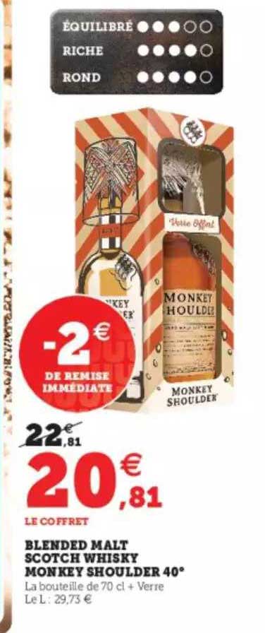 blended malt scotch whisky monkey shoulder 40°