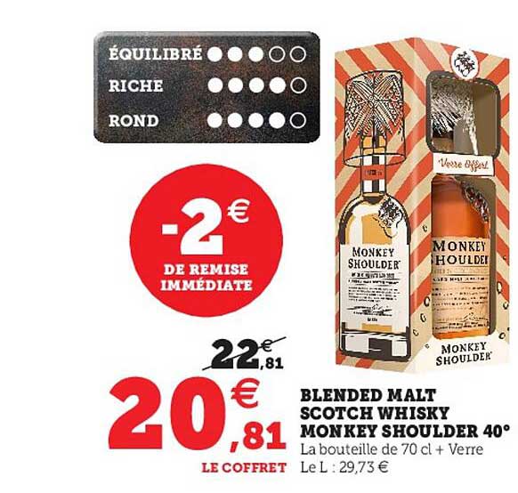 blended malt scotch whisky monkey shoulder 40°