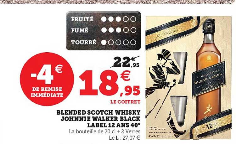 blended scotch whisky johnnie walker black label 12 ans 40°