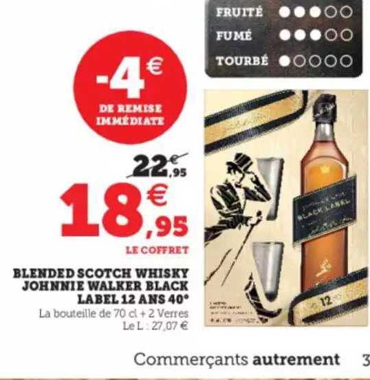 blended scotch whisky johnnie walker black label 12 ans 40°