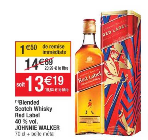 blended scotch whisky red label 40% vol. johnnie walker