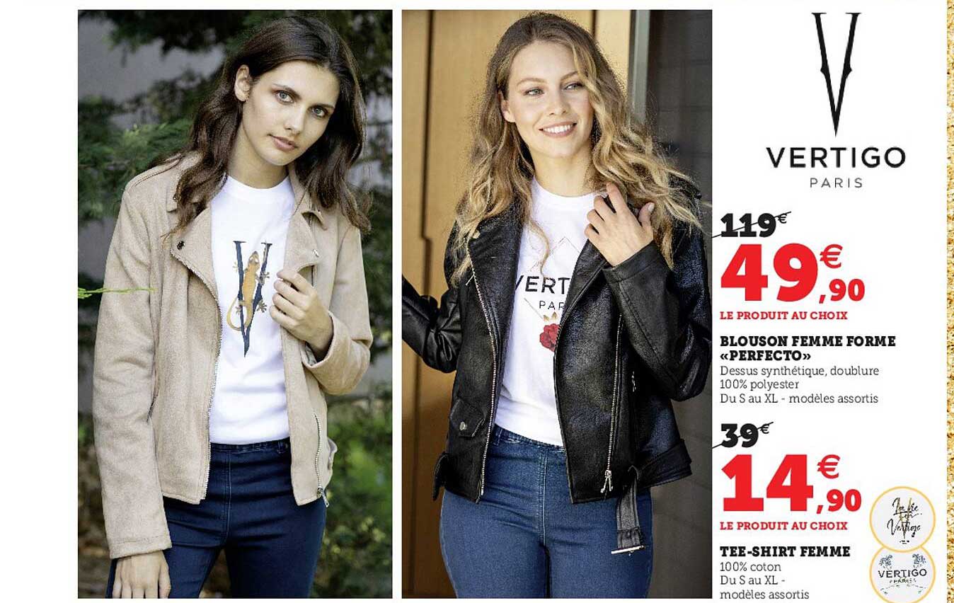 blouson femme forme «perfecto» tee-shirt femme