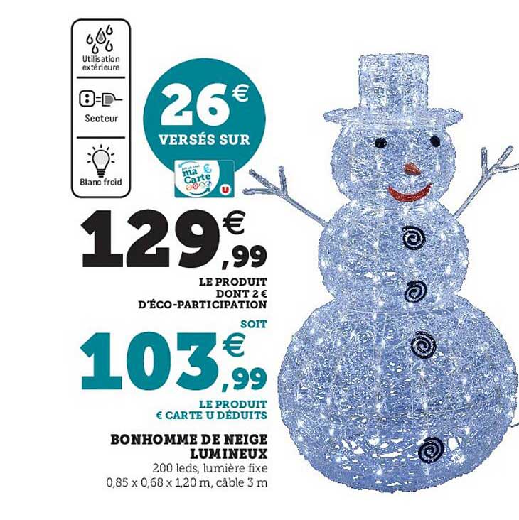 bonhomme de neige lumineux