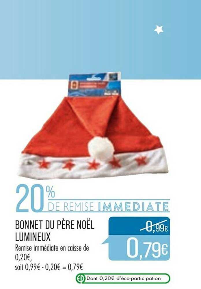 bonnet du père-noël lumineux