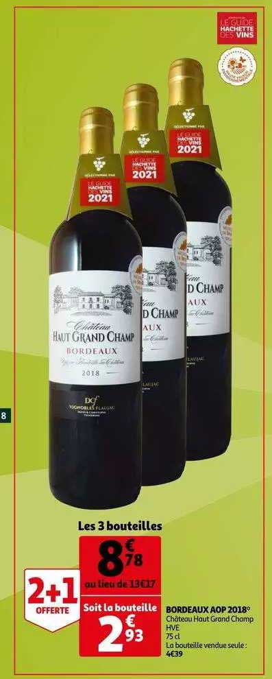 bordeaux aop 2018 châteaux haut grand champ
