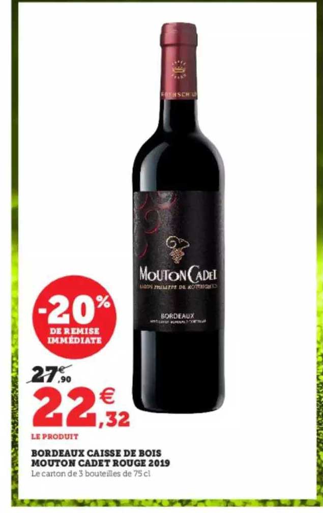 bordeaux caisse de bois mouton cadet rouge 2019