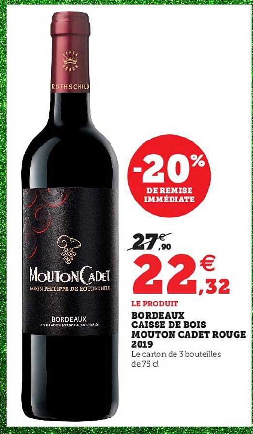 bordeaux caisse de bois mouton cadet rouge 2019