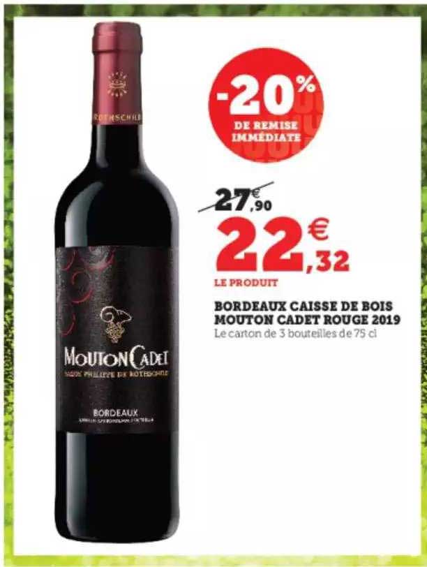 bordeaux caisse de bois mouton cadet rouge 2019