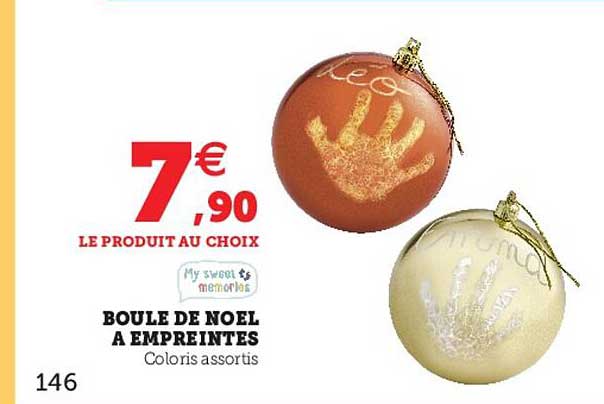 boule de noël a empreintes