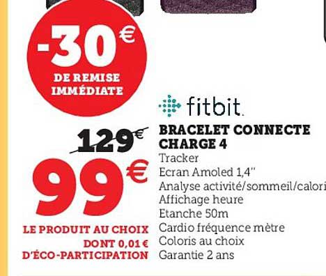 bracelet connecte charge 4 fitbit