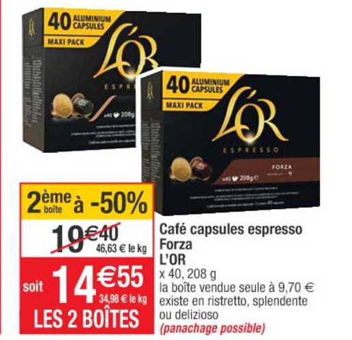 Café Capsules Espresso Forza L'or