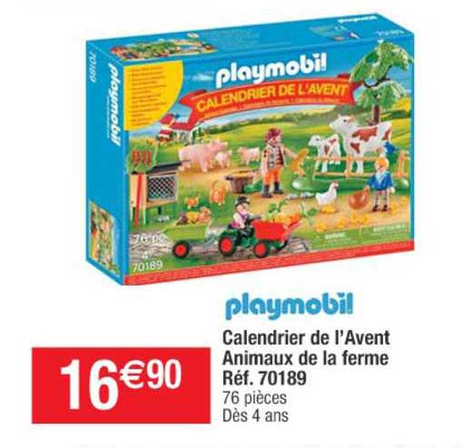 calendrier de l'avent animaux de la ferme playmobil