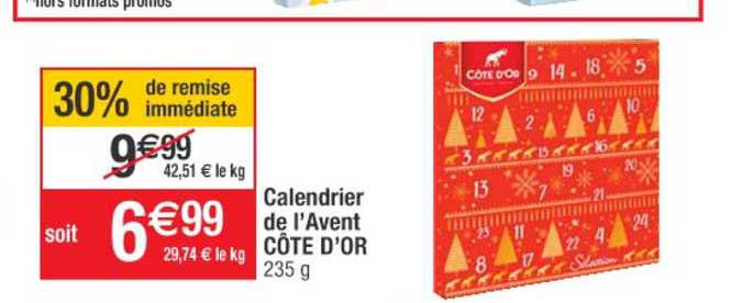 calendrier de l'avent côte d'or