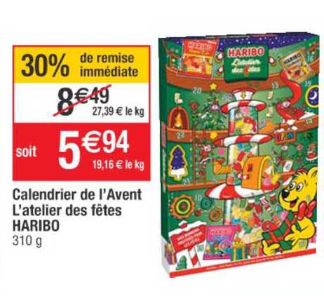 calendrier de l'avent l'atelier des fêtes haribo