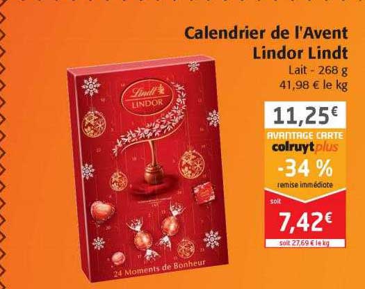 calendrier de l'avent lindor lindt