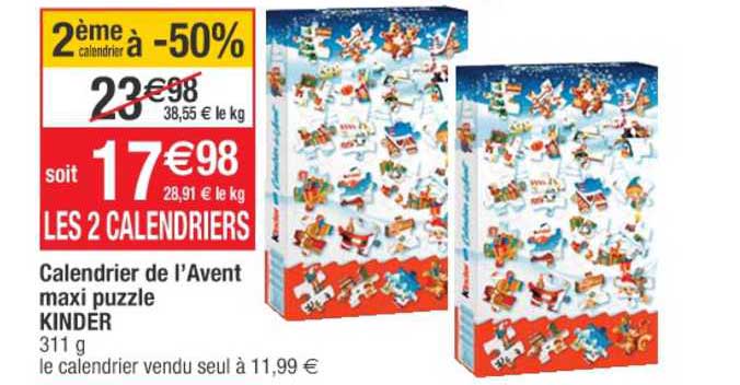 calendrier de l'avent maxi puzzle kinder