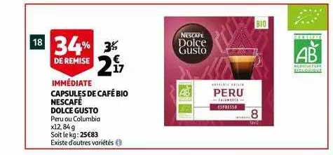 Capsules De Café Bio Nescafé Dolce Gusto