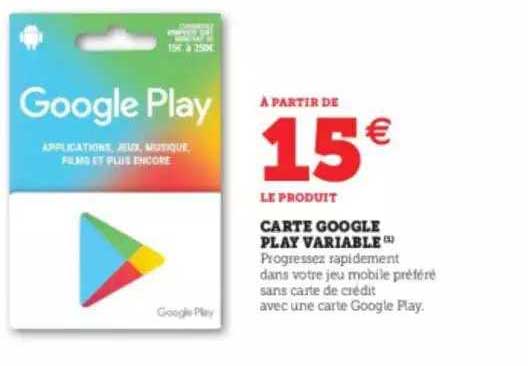 carte google play variable