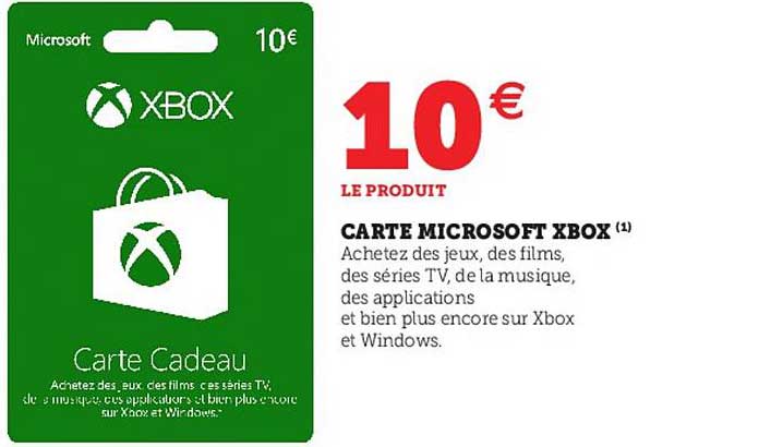 carte microsoft xbox