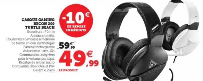 casque gaming recon 200 turtle beach