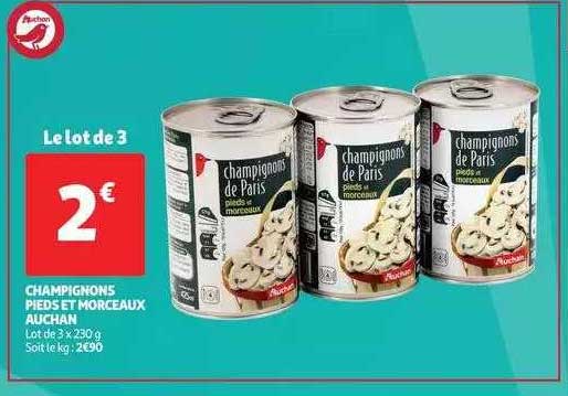 champignons poeds et morceau auchan
