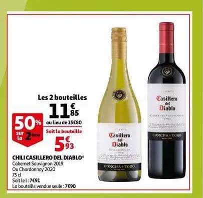chili casillero del diablo cabernet sauvignon 2019 ou chardonnay 2020