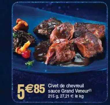 civet de chevreuil sauce grand veneur