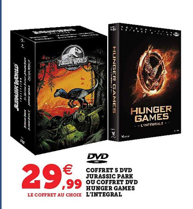 coffret 5 dvd jurassic park ou coffret dvd hunger games l'integral