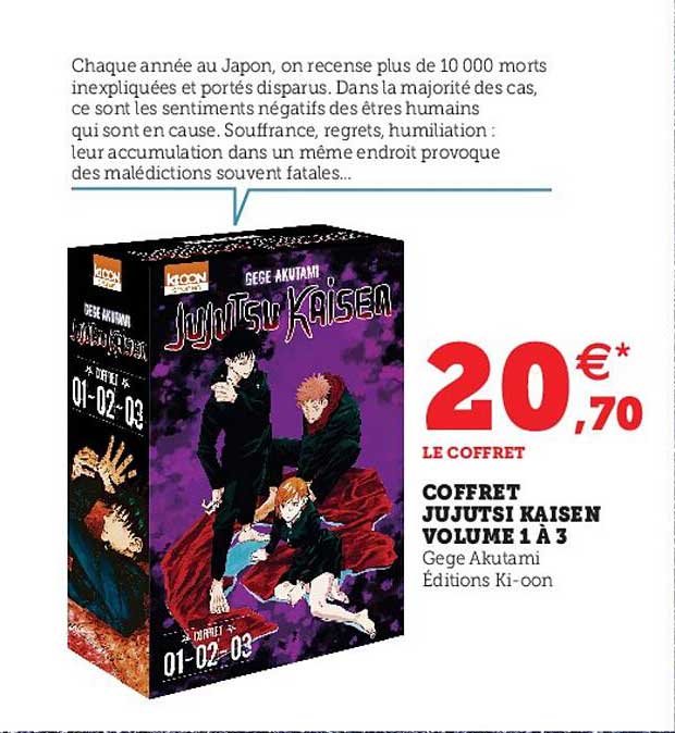 coffret jujutsi kaisen volume 1 à 3