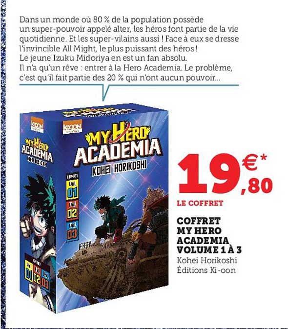coffret my hero academia volume 1 à 3