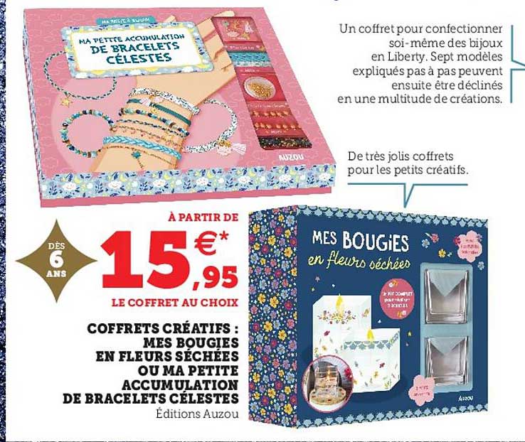 coffrets créatifs : mes bougies en fleurs séchées ou ma petite accumulation de bracelets célestes