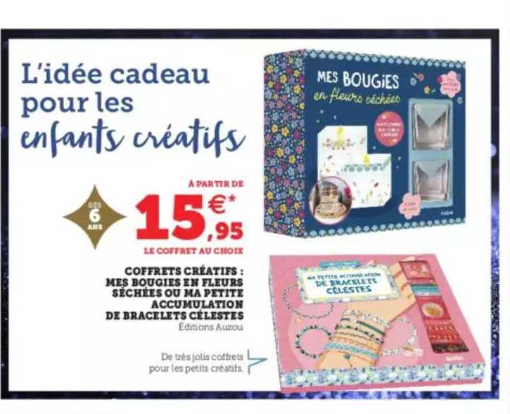 coffrets créatifs : mes bougies en fleurs séchées ou ma petite accumulation de bracelets célestes