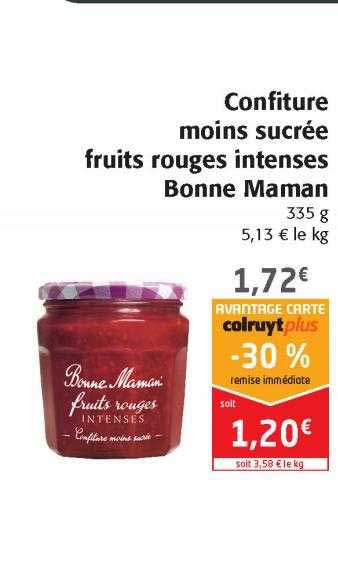 confiture moins sucrée fruits rouges intenses bonne maman