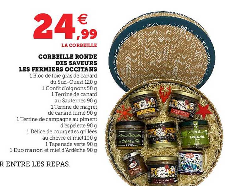 corbeille ronde des saveurs les fermiers occitans