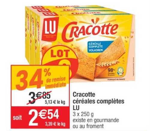 cracotte céréales complètes lu