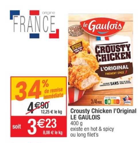 crousty chicken l'original le gaulois