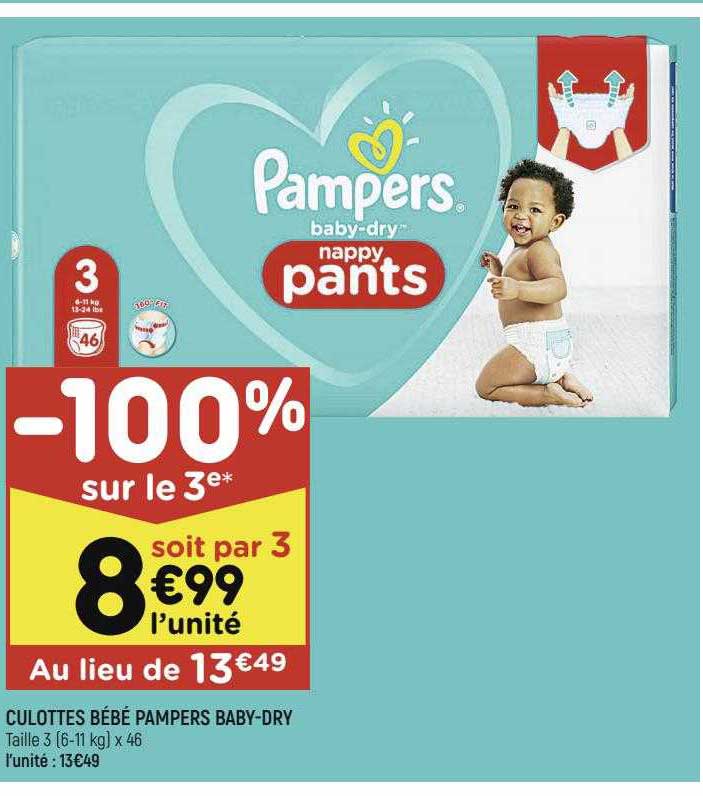 culottes bébé pampers baby-dry