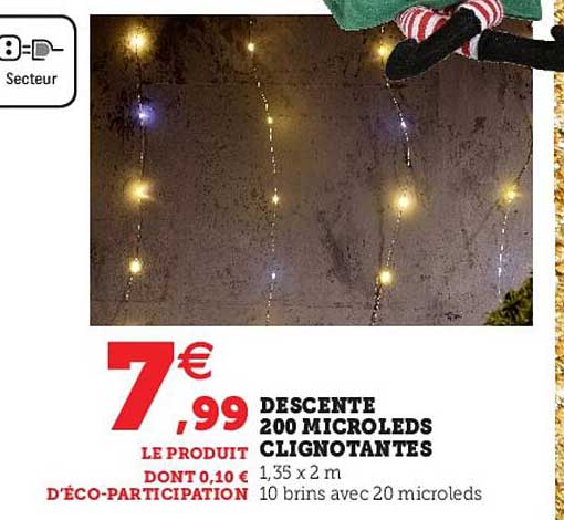 descente 200 microleds clignotantes