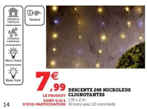 descente 200 microleds clignotantes