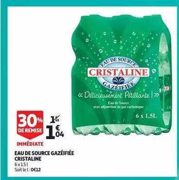 eau de source gazéifiée cristaline