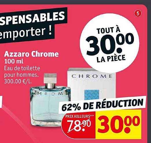 eau de toilette pour hommes azzaro chrome 100 ml